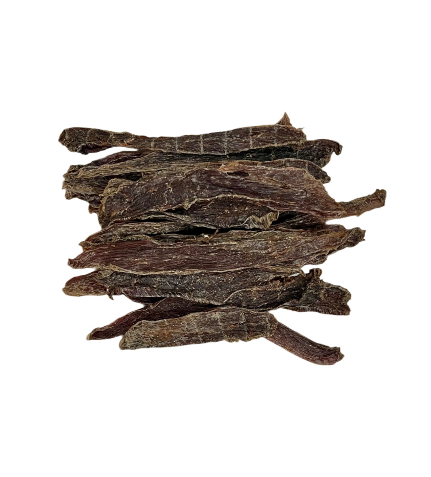 Duck Jerky on a white background