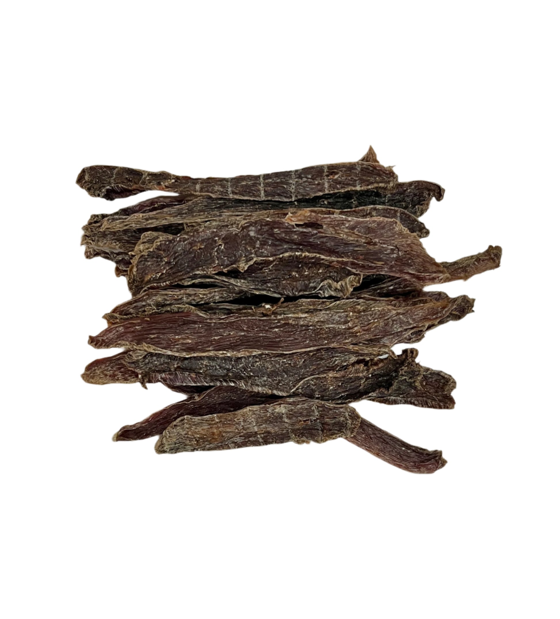 Duck Jerky on a white background