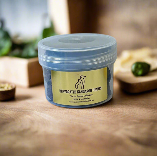 Dehydrated Kangaroo Hearts - The Pet Pantry Collection - Yum Dog Treats Online